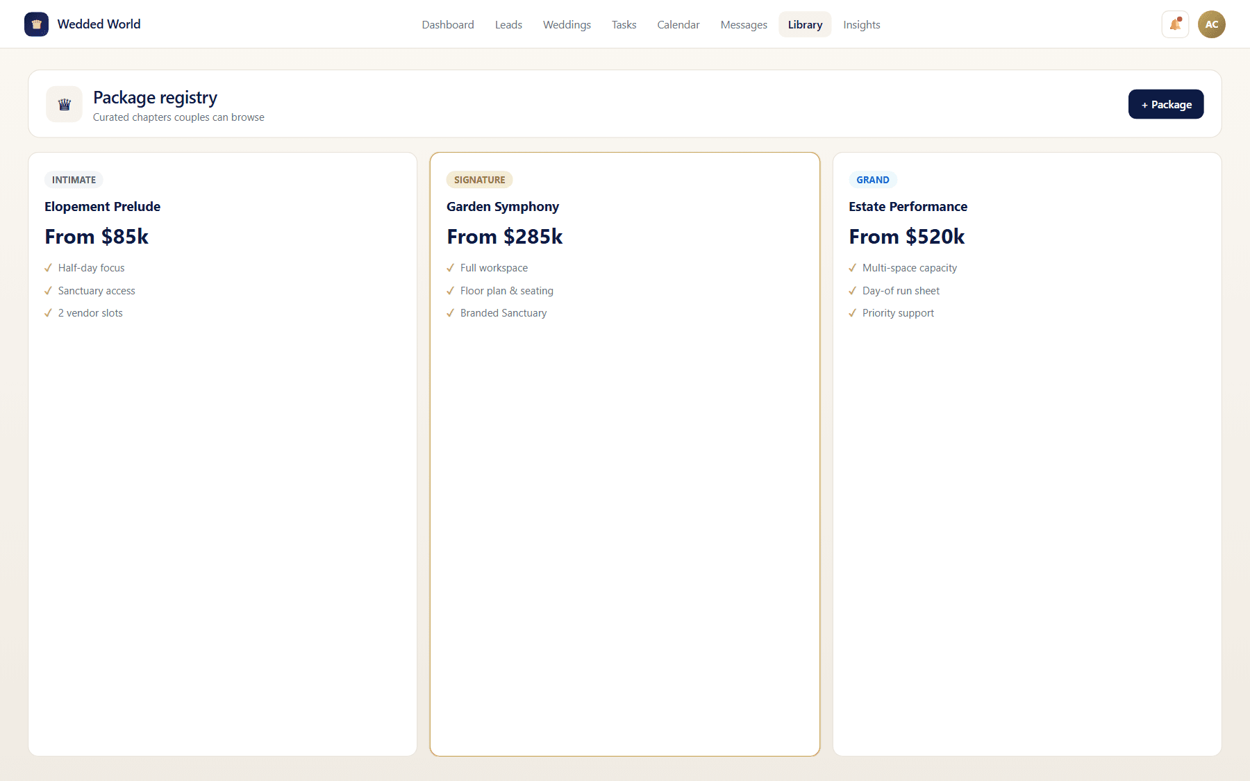 Celebration Package Registry product visual